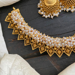 Samantha Choker-Gold Look Alike-Cluster Pearl-G12466