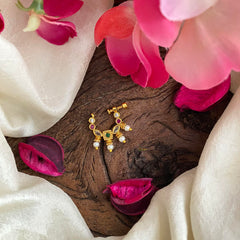 Premium Nath / Nose pin-Red Green White-Pearl-G13962