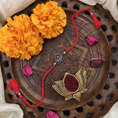 Vriksham Rakshabandhan Sliver Plated Gajmukh Rakhi-RB198