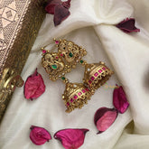 Vriksham Antique Peacock 1 gm gold Jhumka-G17074