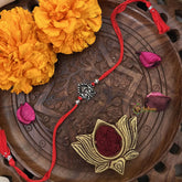 Vriksham Rakshabandhan Sliver Plated Gajmukh Rakhi-RB198