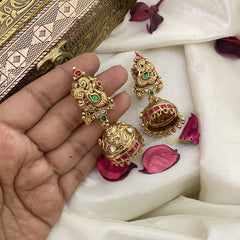 Vriksham Antique Peacock 1 gm gold Jhumka-G17074