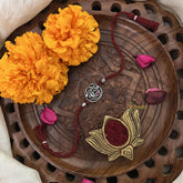 Vriksham Rakshabandhan Sliver Plated Ganraj Design Rakhi-RB196