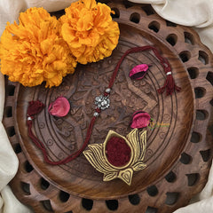 Vriksham Rakshabandhan Sliver Plated Ganraj Design Rakhi-RB193