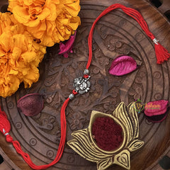 Vriksham Rakshabandhan Sliver Plated Ganraj Design Rakhi-RB191