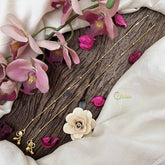 Vriksham Simple Gold Look Alike Drop Line With Boll Anklets-G20676