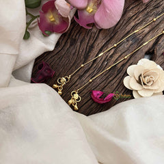 Vriksham Simple Gold Look Alike Drop Line With Boll Anklets-G20676