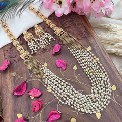 Vriksham 9 Layered White Pearl Beaded Lakshmi Mala-G18108