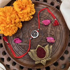 Vriksham Rakshabandhan Sliver Plated Trisual Design Rakhi-RB190