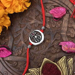 Vriksham Rakshabandhan Sliver Plated Trisual Design Rakhi-RB190