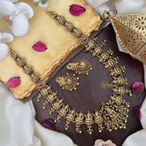 Vriksham Gold Look Alike Lakshmi Long Neckpiece-Gold Bead-G17862