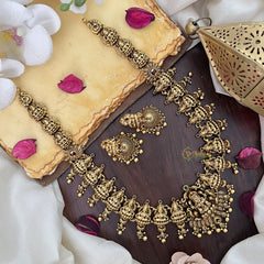 Vriksham Gold Look Alike Lakshmi Long Neckpiece-Gold Bead-G17862