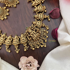 Vriksham Gold Look Alike Lakshmi Long Neckpiece-Gold Bead-G17862