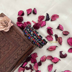 Vriksham Oxidized Silver Multicolor Stones With Floral Bangles-S1054