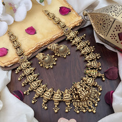 Vriksham Gold Look Alike Lakshmi Long Neckpiece-Gold Bead-G17862