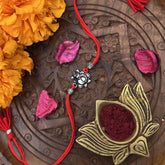 Vriksham Rakshabandhan Sliver Plated Ganesha & Shanka Rakhi-RB221