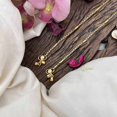 Vriksham Broadcast  & Ball Line Gold Look Alike Anklets-G20686