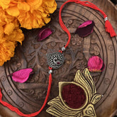 Vriksham Rakshabandhan Sliver Plated Peacock Design Rakhi-RB184