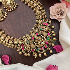 Vriksham Gold Look Alike Lakshmi With Maanga Style Long Neckpiece-Gold Bead-G17859