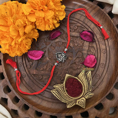 Vriksham Rakshabandhan Sliver Plated Ganesha Design Rakhi-RB187