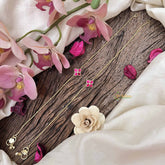 Vriksham Designer Floral Gold Look Alike Anklets-Red -G20689