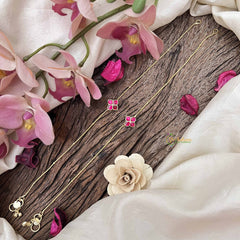 Vriksham Designer Floral Gold Look Alike Anklets-Red -G20689