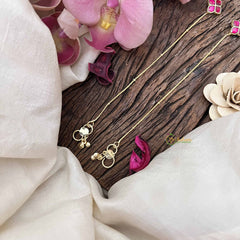 Vriksham Designer Floral Gold Look Alike Anklets-Red -G20689