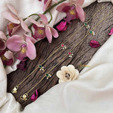 Vriksham Premium Pear Shape With Pearls Drop Gold Look Alike Anklets-Red Green-G20690