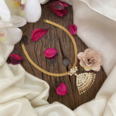 Vriksham Exquisite AD Stone Addigai Short Neckpiece-White-G17118