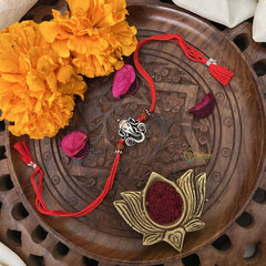 Vriksham Rakshabandhan Sliver Plated Traditional Swastik Rakhi -RB202