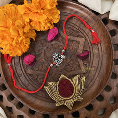 Vriksham Rakshabandhan Sliver Plated Elephant Design Rakhi-RB182