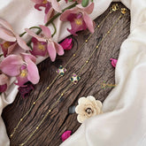 Vriksham Classic Look Floral With Gold Drop Gold Look Alike Anklets-Red Green & White-G20693