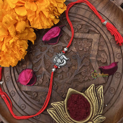 Vriksham Rakshabandhan Sliver Plated Ganesha Face Rakhi-RB220