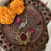 Vriksham Rakshabandhan Sliver Plated Floral Rakhi-RB175