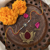 Vriksham Rakshabandhan Sliver Plated Floral Rakhi-RB172