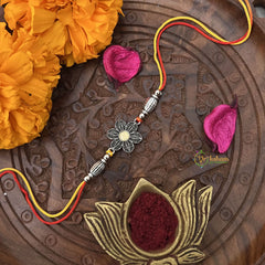 Vriksham Rakshabandhan Sliver Plated Floral Rakhi-RB172
