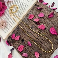 Vriksham Gold Plated Rice Bead Daily Wear Chain-G20042