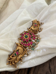 Premium Jadau Kundan High Neck Choker -Pastel Green Bead-J1821