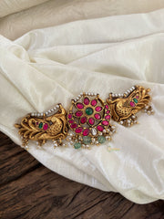 Premium Jadau Kundan High Neck Choker -Pastel Green Bead-J1821