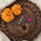 Vriksham Rakshabandhan Sliver Plated Floral With Butterfly Rakhi-RB168