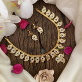 Vriksham Premium Maanga Style AD Stone Short Neckpiece-Red Green & White-G17119