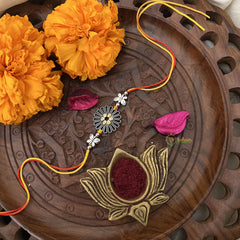 Vriksham Rakshabandhan Sliver Plated Floral With Butterfly Rakhi-RB168