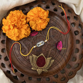 Vriksham Rakshabandhan Sliver Plated Om With Swastik Rakhi-RB174