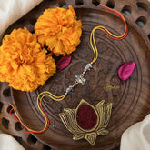 Vriksham Rakshabandhan Sliver Plated Radha Krishna With Dual Elephant Rakhi-RB160