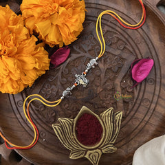 Vriksham Rakshabandhan Sliver Plated Radha Krishna With Dual Elephant Rakhi-RB160