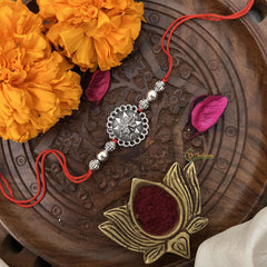 Vriksham Rakshabandhan Oxidized Sliver Flower Rakhi-RB163