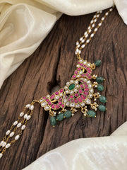 Layered Pearl Jadau Kundan High Neck Choker -J1805