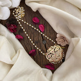 Vriksham Antique AD Stone Pendant Pearl Mala-Red-G17133