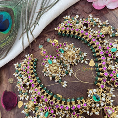 Vriksham Exquisite Short Guttapusalu Neckpiece-Rice Pearls-G18147