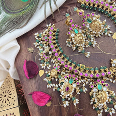 Vriksham Exquisite Short Guttapusalu Neckpiece-Rice Pearls-G18147